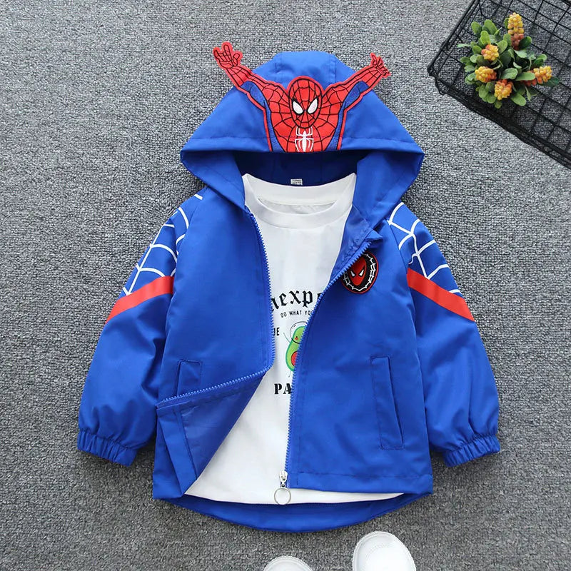 Children's Hooded Coat Boys' Baby Spring Clothes 2022 New Hero Spiderman Handsome Charge Jacket boys jackets and coats