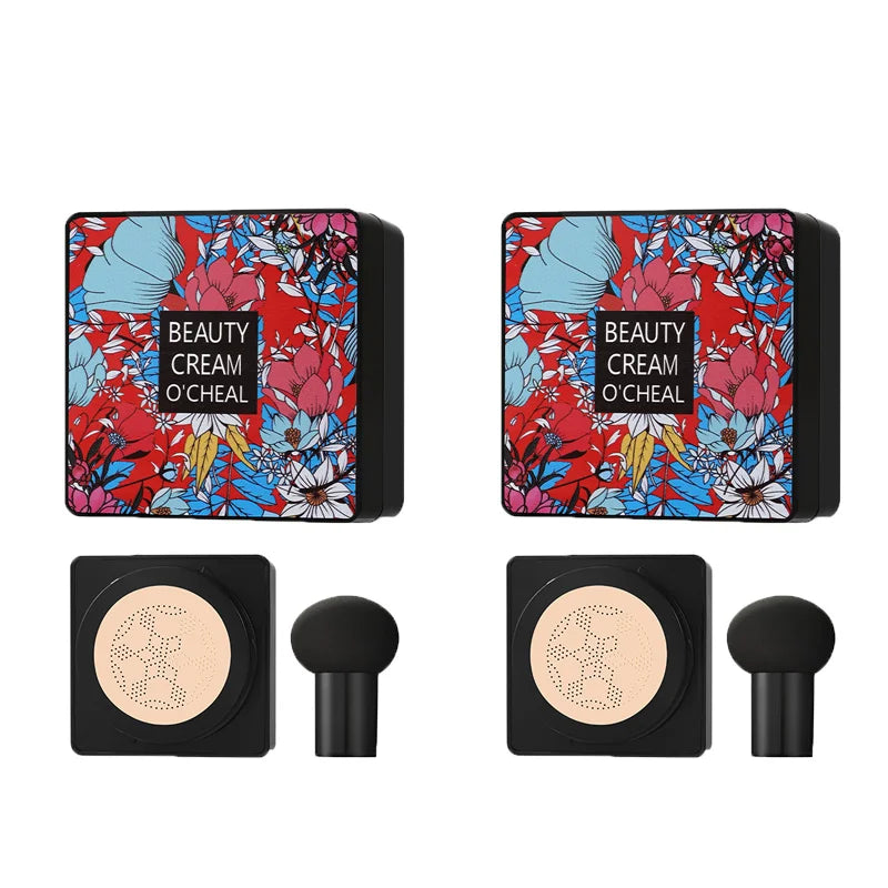 2pcs Magic Foundation Mushroom Head Air Cushion CC Cream Waterproof Brighten Foundation Cream Women Base Makeup face