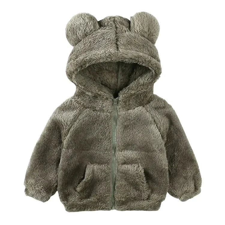 Thicken Warm Girls Winter Coat Cartoon Long Sleeve Hooded Coat for Girls Fashion Solid Color Kids Coat 1-6 Years boys jackets and coats