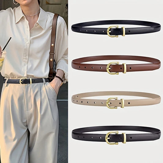 New Women's Fashionable Thin Buckle Belt, Detachable Double Side Denim Belt As A Gift For Mothers And Girlfriends belt