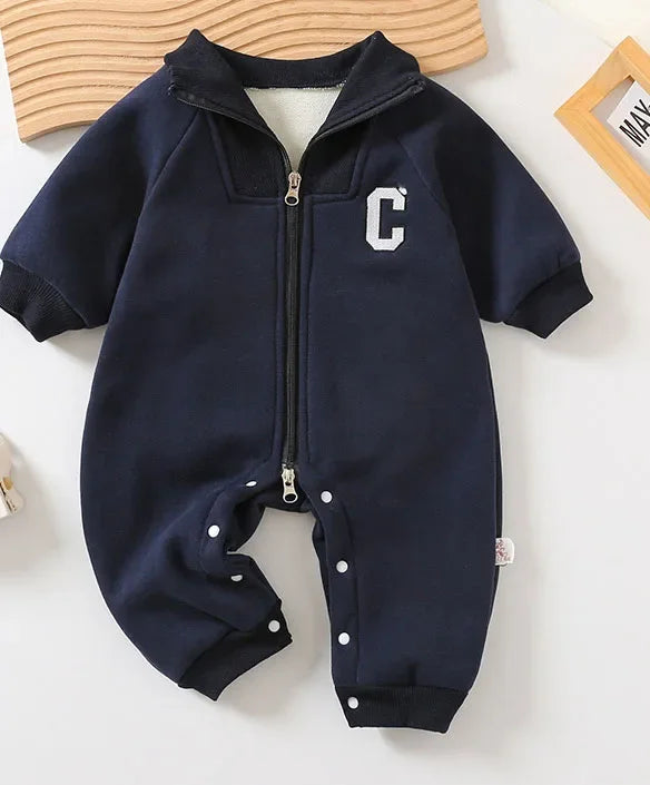 Autumn Winter Baby Rompers Thick Lining Boys Jumpsuits Fur Lining Toddler Clothes Boys Outfit infants boys