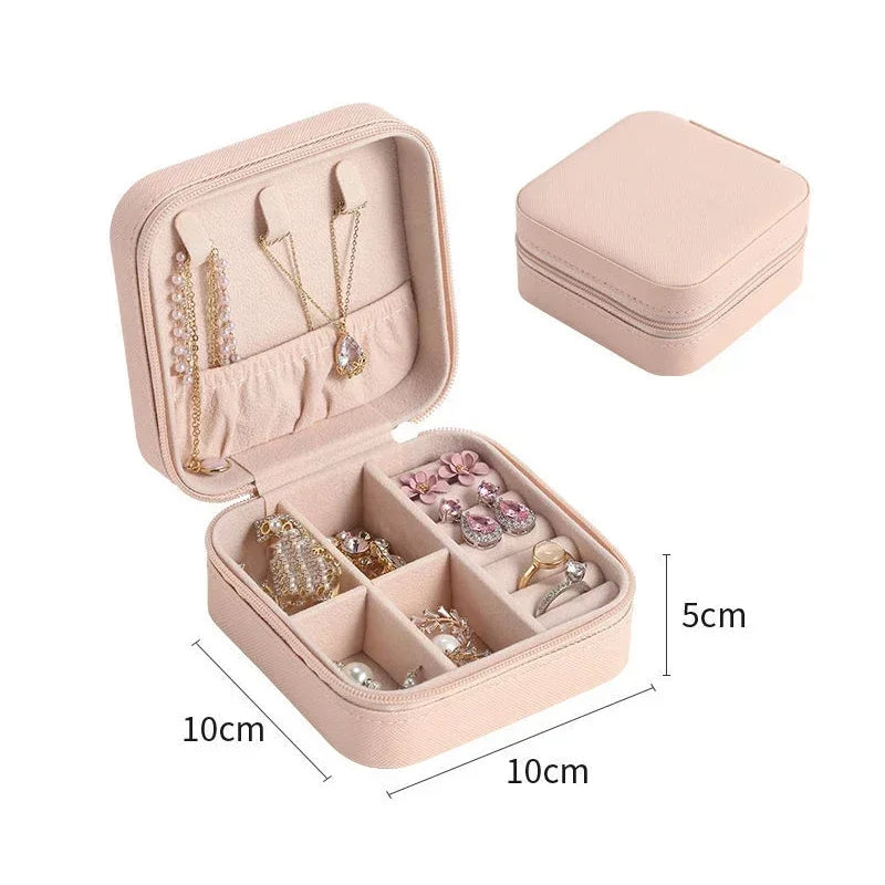 Jewelry Organizer Display Travel Jewelry Case Boxes Portable Jewelry Box Leather Storage Joyeros Organizador De Joyas jewellery box