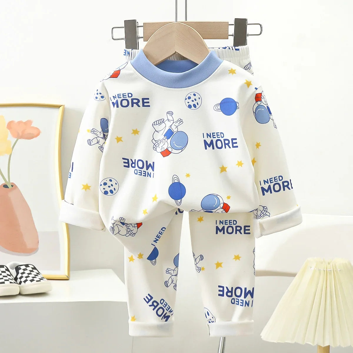 New Kids Autumn Warm Pajamas Boys Girls Cute Cartoon Bear Long Sleeve T-Shirt Top + Pants Baby Sleepwear Underwear Clothing Sets night wear girls