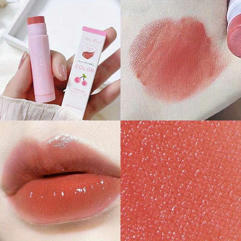 Cute Colored Lip Balm Moisturizing Lip Tint Long Lasting Waterproof  Lipstick Women Girls Lips Cosmetics Valentine's Day Gifts  lips