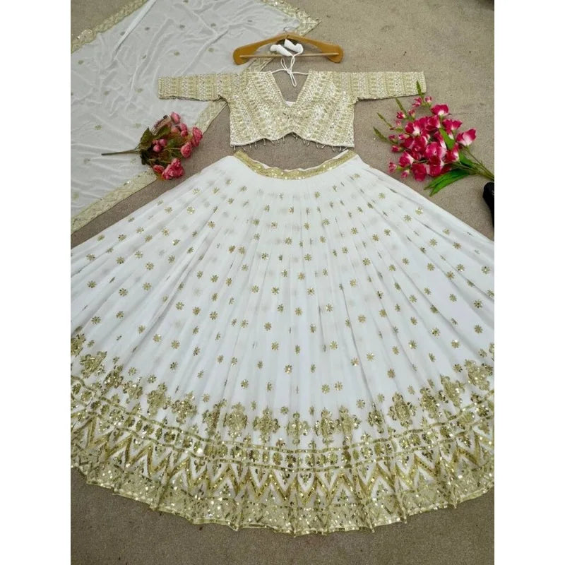 Lehenga Choli con Dupatta, splendido abito da sposa da donna