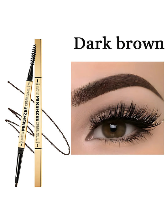 Waterproof Matte Eyebrow Pen Makeup Double Head Lasting Brown Non-Smudged Eye Brow Pencil Tint with Brush Cosmetics eyes