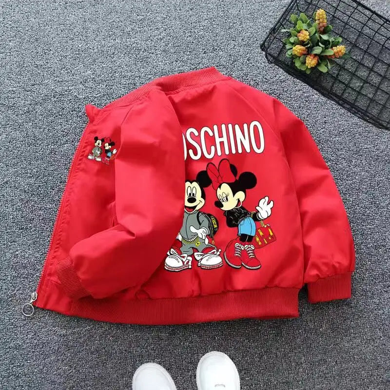 New Spring Baby Boys Girls Jacket Fashion Cartoon Mickey Minnie Mouse Print Outerwear for Kids Clothes Children Windbreaker Coat boys jackets and coats