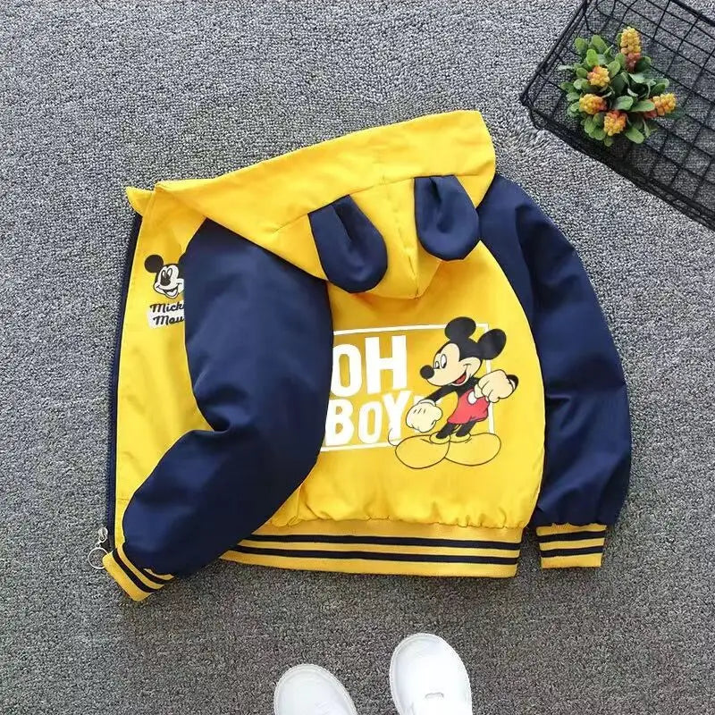 New Spring Baby Boys Girls Jacket Fashion Cartoon Mickey Minnie Mouse Print Outerwear for Kids Clothes Children Windbreaker Coat boys jackets and coats