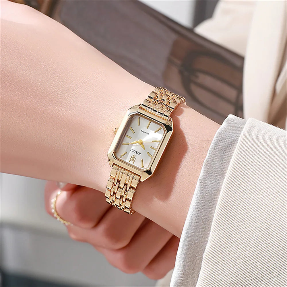 New Women Watch Light Luxury Brand Stainless Steel Ladies Business Watches Female Student Fashion Quartz Wristwatches watch