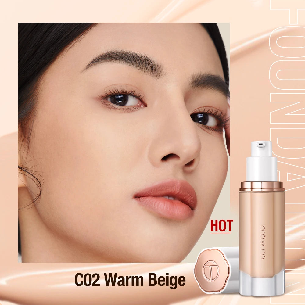 O.TWO.O 30ml Liquid Foundation Oil-control High Coverage Makeup Base Cream SPF30 Waterpoof Concealer Makeup Face Foundation face