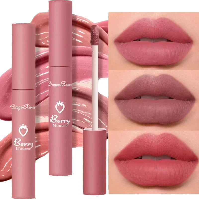 Nude Matte Lip Gloss 12 Colors Long-lasting Velvet Lipstick Waterproof Non-fade Non-stick Cup Lipsticks Women Makeup Cosmetic  lips