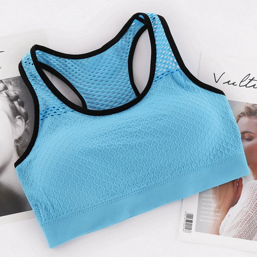 Mesh Sports Bra Hollow Out Sport Top Seamless Fitness Yoga Bras Women Gym sports