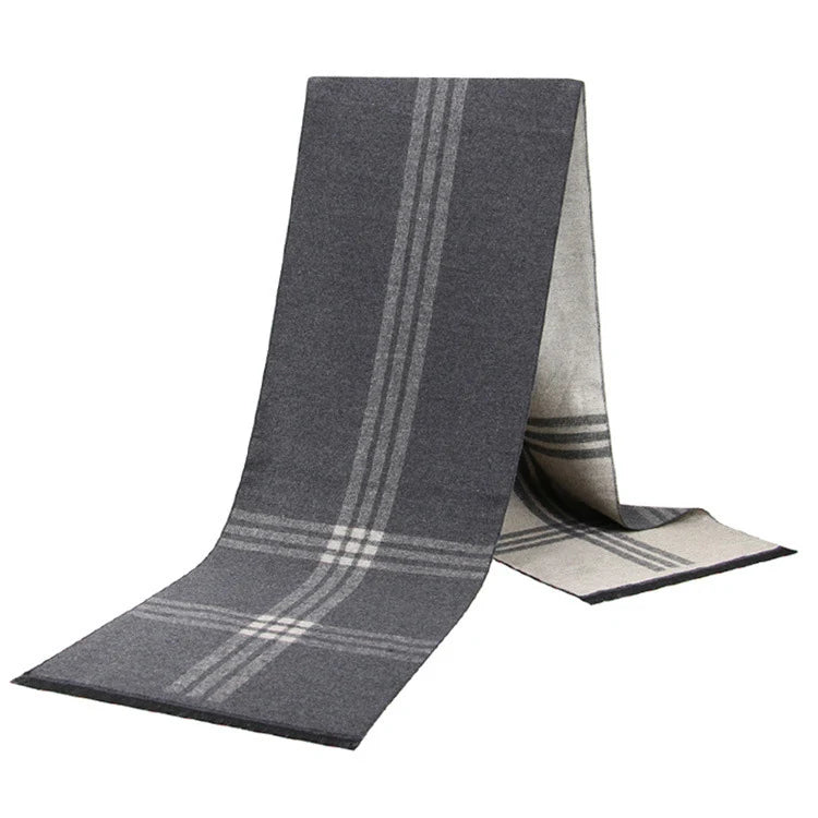 Cashmere Scarf For Men Winter Warm Shawl Big Neckerchief Casual Outdoor Warm Cashmere Scarf Soft Plaid Stripe Pashmina Men Gifts scarf and shawl