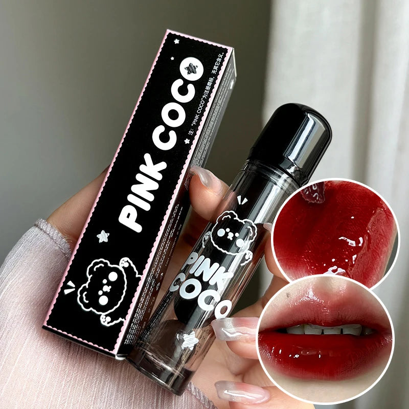 Punk Juice Red Lipgloss Black Mirror Glass Water Light Clear Lip Glaze Waterproof Non Stick Liquid Lipstick Nude Lip Tint Makeup  lips