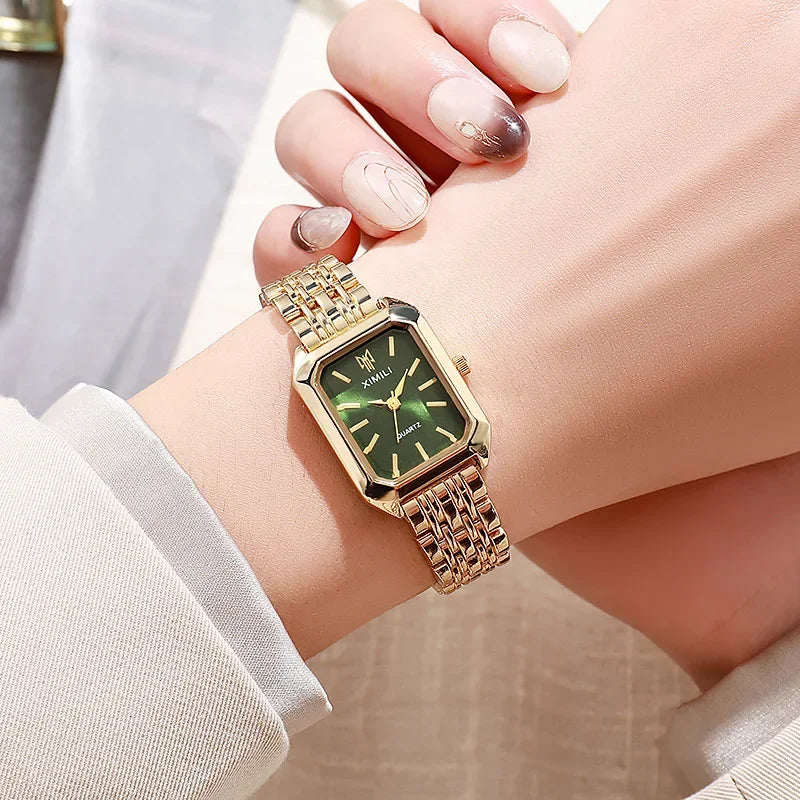 Hot Brand Stainless Steel Strap Watch Women Luxury Gift Quartz Wristwatch Student Fashion Simple Square Quartz Watches watch