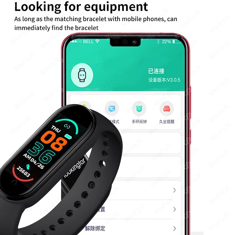 M6 Smart Watch Men Women Fitness Smart Bracelet Sports Band Heart Rate Blood Pressure Monitor Waterproof Multi-function Watches watch