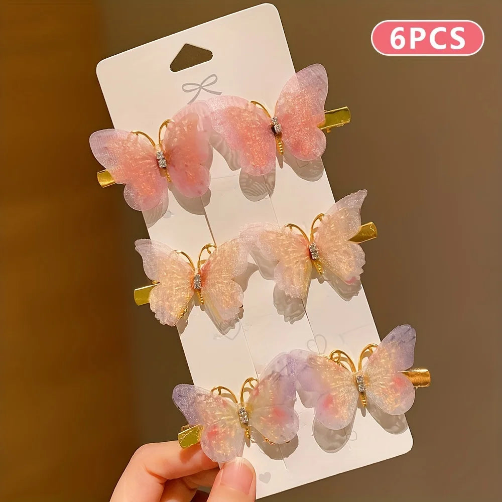 6/12/24/36 pieces of sweet girl butterfly hairpins that do not hurt hair, super nice and cute hairpins   hairclips