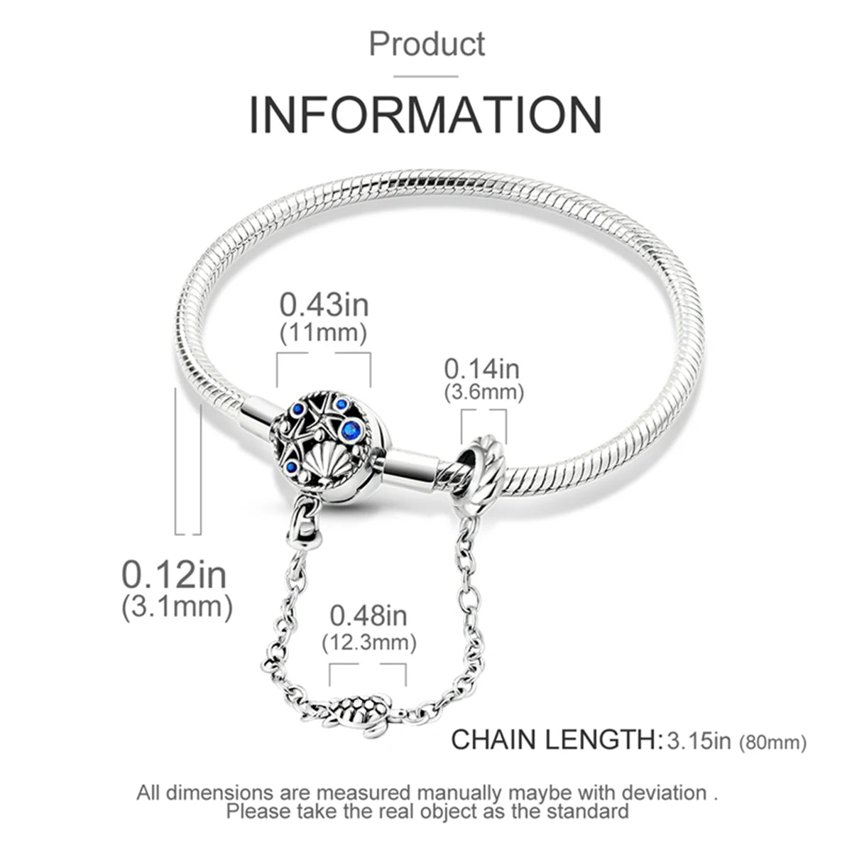 925 Sterling Silver Heart Stars and Moon Basic Chain Bracelet fit Original Charm Beads Women Design Jewelry bracelete