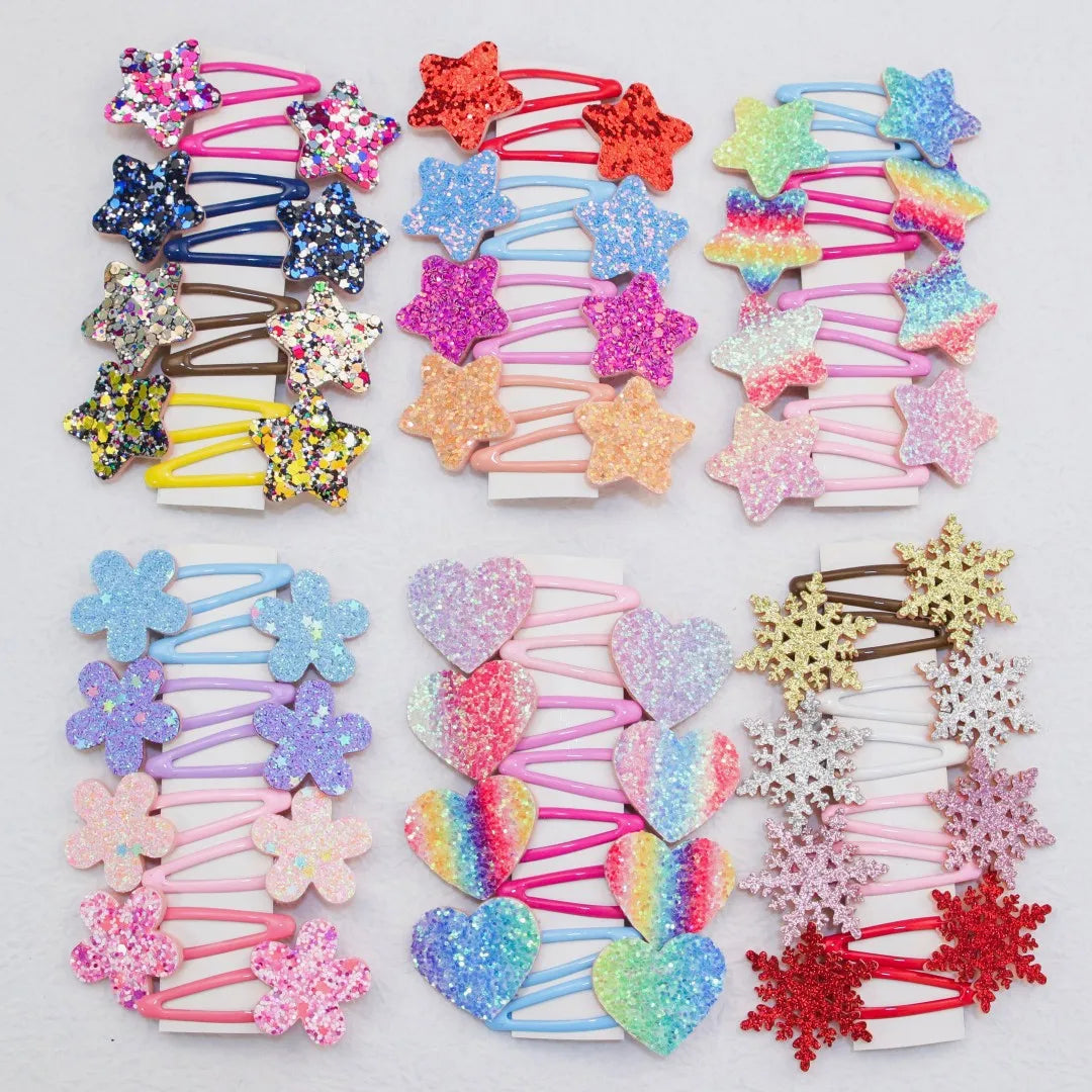 8pcs Girls Cute Star Hair Clips Kids Lovely Heart Hairpins Flower Hair Clips Headband Barrettes KidsChildren Hair Accessories   hairclips