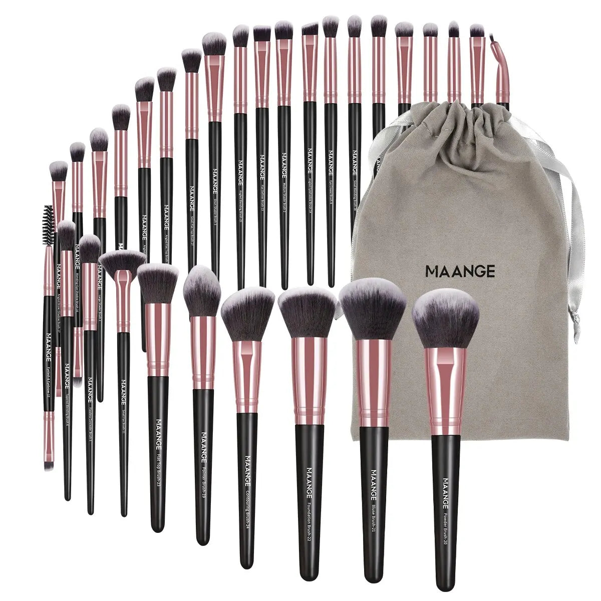 MAANGE 30pcs Professional Makeup Brush Set Foundation Concealers Eye Shadows Powder Blush Blending Brushes Beauty Tools with Bag makeup accessories