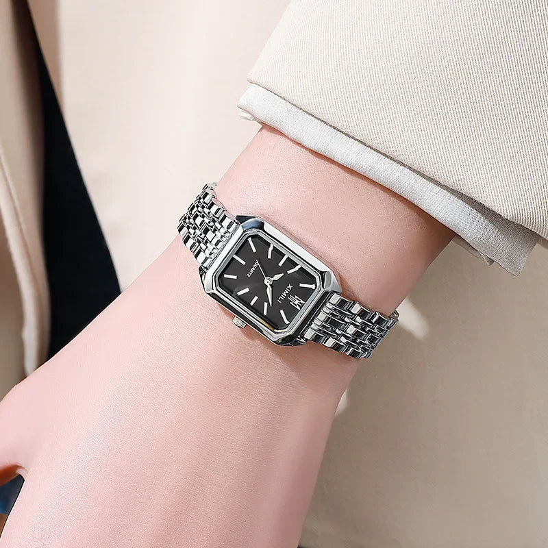 Hot Brand Stainless Steel Strap Watch Women Luxury Gift Quartz Wristwatch Student Fashion Simple Square Quartz Watches watch