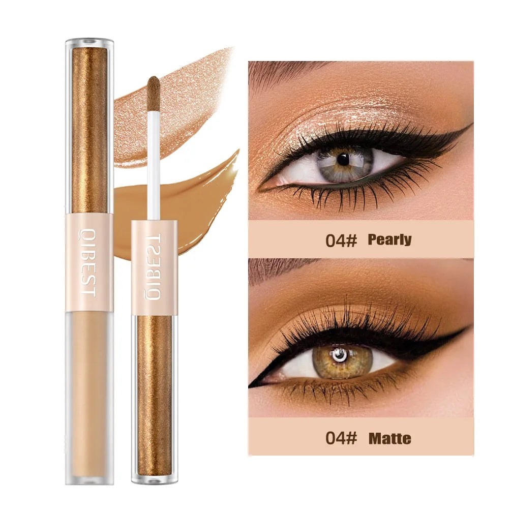 2 In 1 Stick Pearly Matte Eyeshadow Cream Smooth Nude Eye Makeup Liquid Contour Shadow Stick Waterproof Shimmer High Light Pen eyes