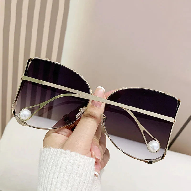 sunglasses Women 2024 Vacation Luxury Oversized Fashion Glasses Sunscreen