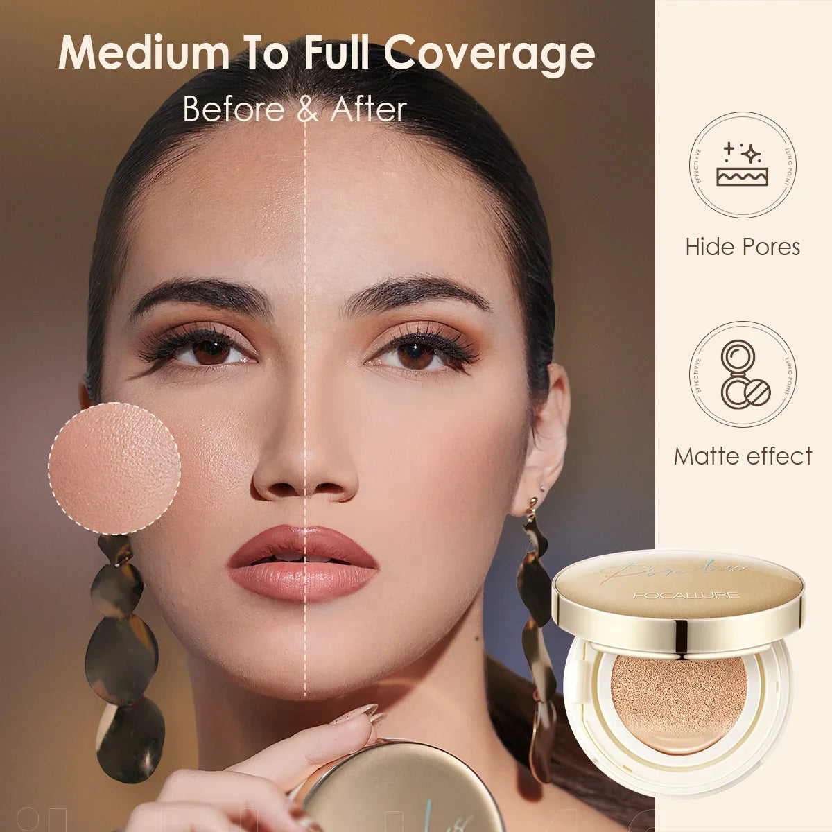 Waterproof Matte Air Cushion Poreless BB＆CC Cream High Coverage Oil-control Soft Face Makeup Foundation Base Cosmetics face