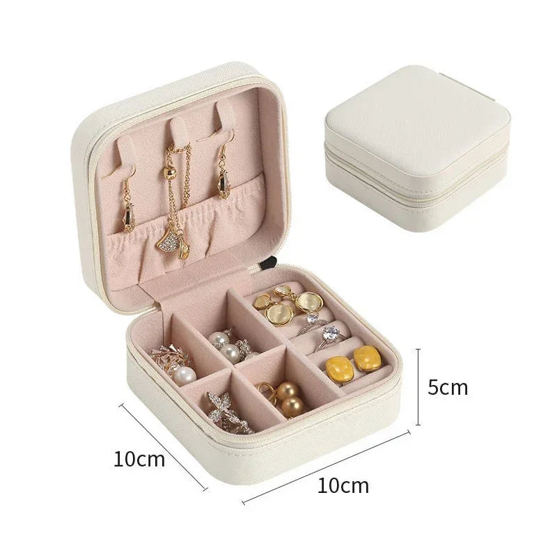 Jewelry Organizer Display Travel Jewelry Case Boxes Portable Jewelry Box Leather Storage Joyeros Organizador De Joyas jewellery box