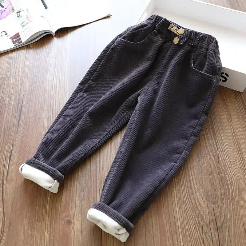 Harem Pants Corduroy Children Outfits Tracksuit Winter Cotton Trousers Kids Outwear pants Boys Girls Casual Warm Loose Pants bottoms girls