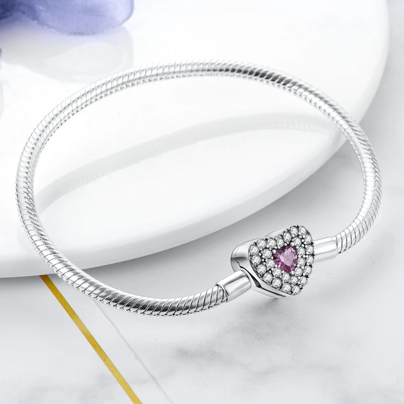 925 Silver Heart Snake Chain Bracelet For Women Infinite Knot Butterfly Infinity Clasp Femme Bracelet Bangles Luxury Jewelry bracelete