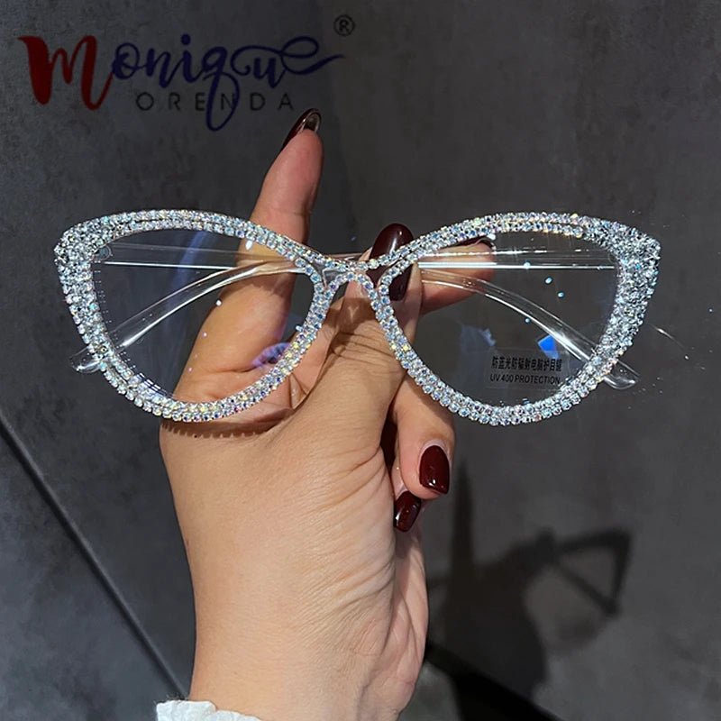 Sexy Cat Eye Anti Blue Light Glasses Women Luxury Designer Eyeglasses Frame Optical Computer Customize Reading pectacle Glasses