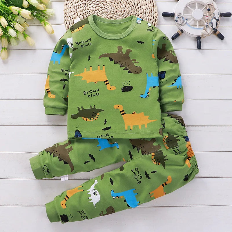 Kids Clothes Children Sets Children's Clothing Boys Girls Cotton Cartoon Autumn winter Clothing Pants Sleepwear Underwear boys dress