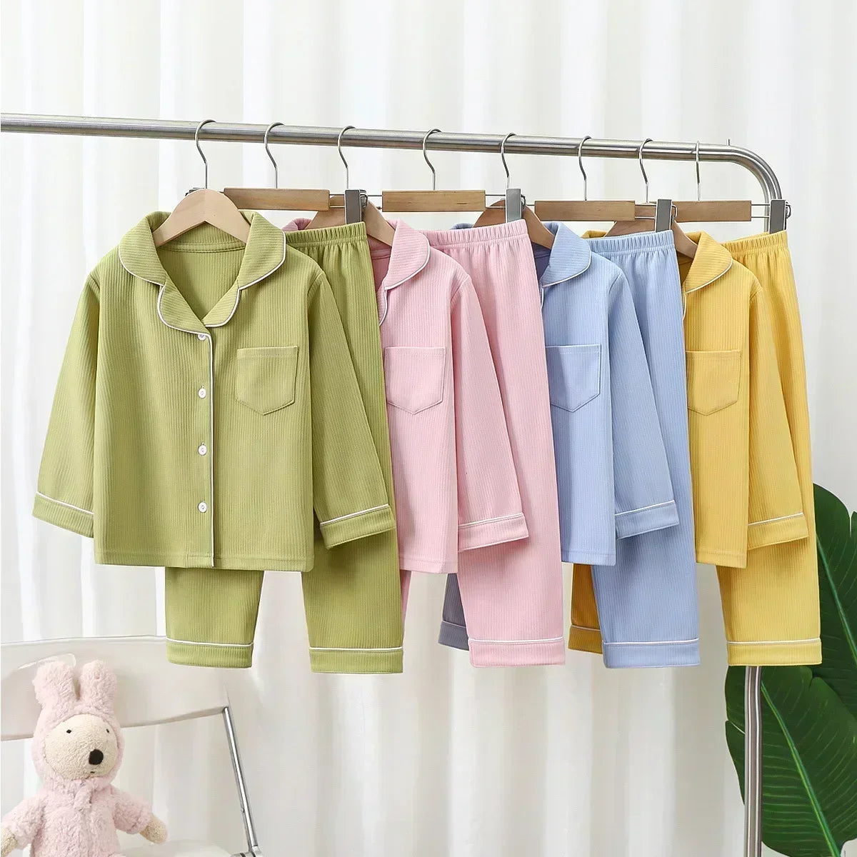 Baby Girls Clothes Pajamas Sets Boy Pyjamas Kids Homewear Cotton Sping Autumn Nightwear Children's Indoor Clothing Pijamas Suit night wear girls