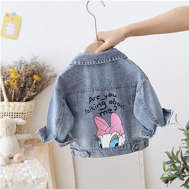 Fashion Cartoon Daisy Denim Jacket For Girls Coat Spring Autumn Children Outerwear Kids Casual Jackets Costume 2-7 Years  girls jackets and coats