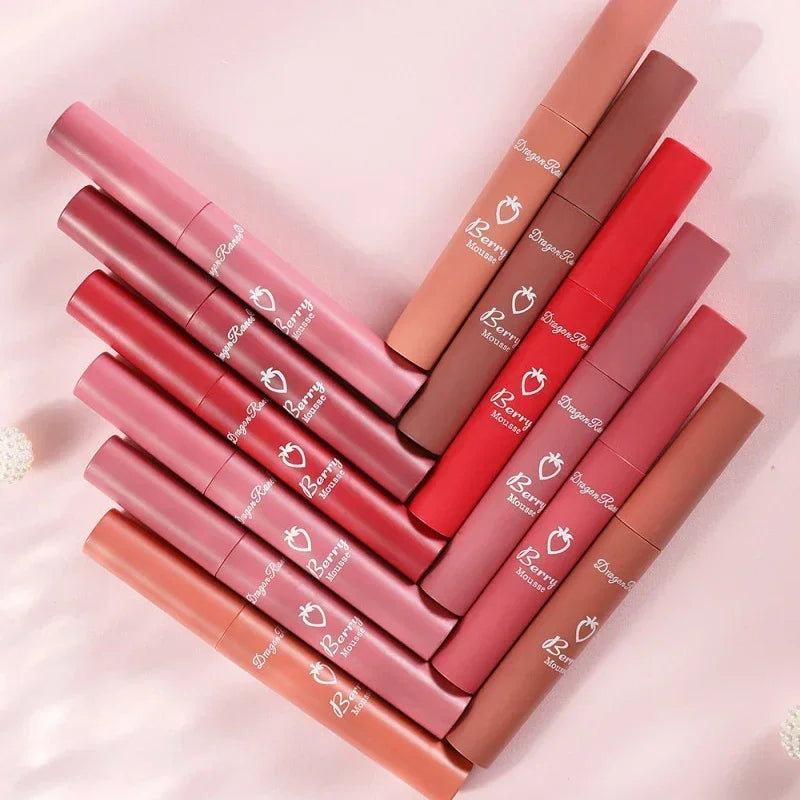 Nude Matte Lip Gloss 12 Colors Long-lasting Velvet Lipstick Waterproof Non-fade Non-stick Cup Lipsticks Women Makeup Cosmetic  lips