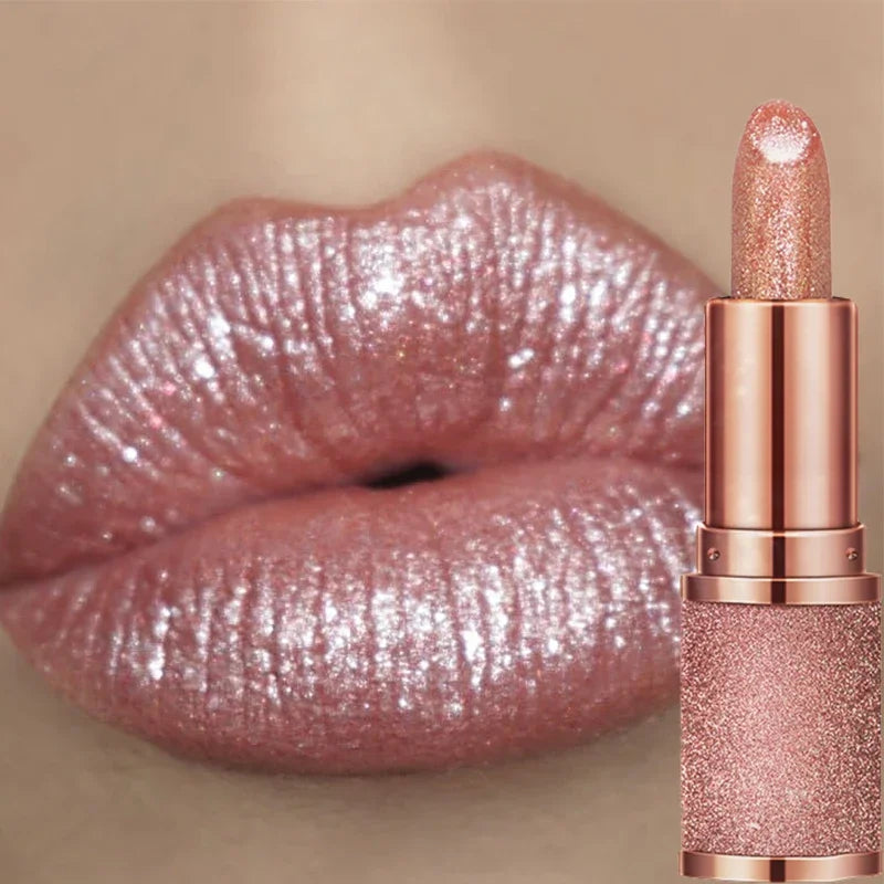 Temperature Color Changing Glitter Lipstick Waterproof Long Lasting Moisturizing Velvet Matte Lip Tint Red Pink Sexy Lips Makeup  lips