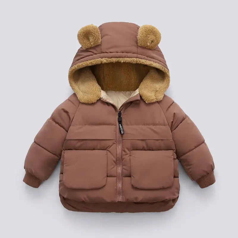 Warm Outerwear Girl Boy Hooded Lamb Fleece Down Jackets Casual Jacket Children Clothes New Baby Thicken Coats  girls jackets and coats