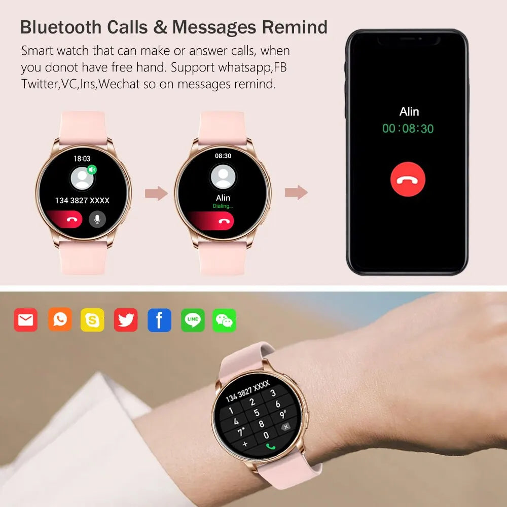 Bluetooth Call Smart Watch Women Custom Dial Watches Men Sport Fitness Tracker Heart Rate Smartwatch For Android IOS Y22 watch