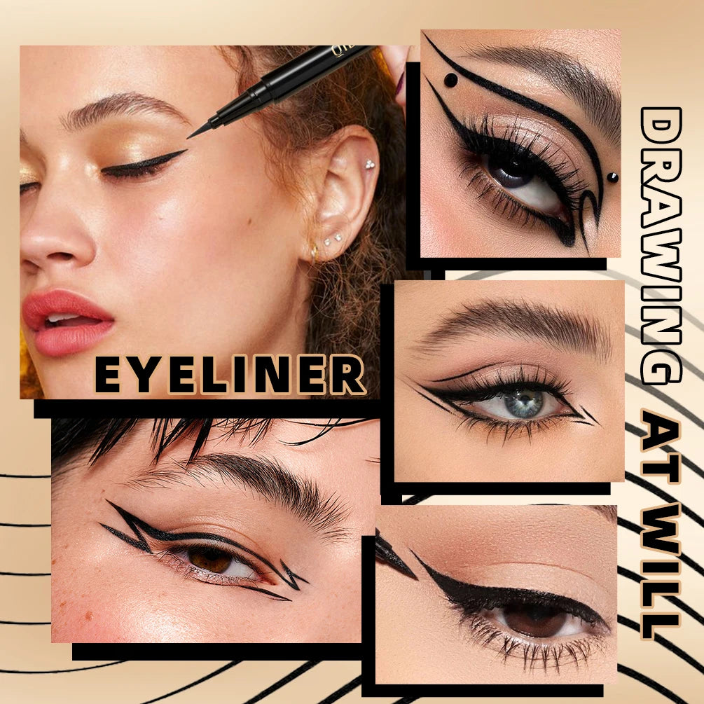 Black Liquid Eyeliners Waterproof Long Lasting Sweatproof Quickily Drying Eyeliners Pencil Eyes Cosmetics Make up Tools eyes