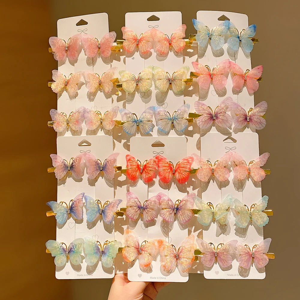 6/12/24/36 pieces of sweet girl butterfly hairpins that do not hurt hair, super nice and cute hairpins   hairclips