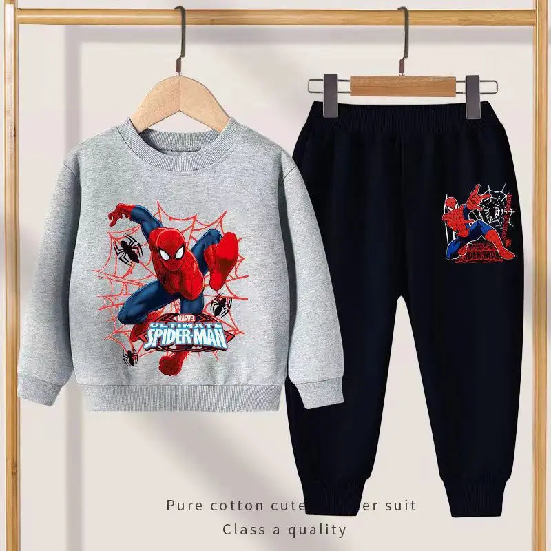 Disney Spring Autumn New Products Boys Girls Clothes Set Spider-Man Hoodies Coat + Pants 2PCS Set Casual Kids Sportswear boys dress