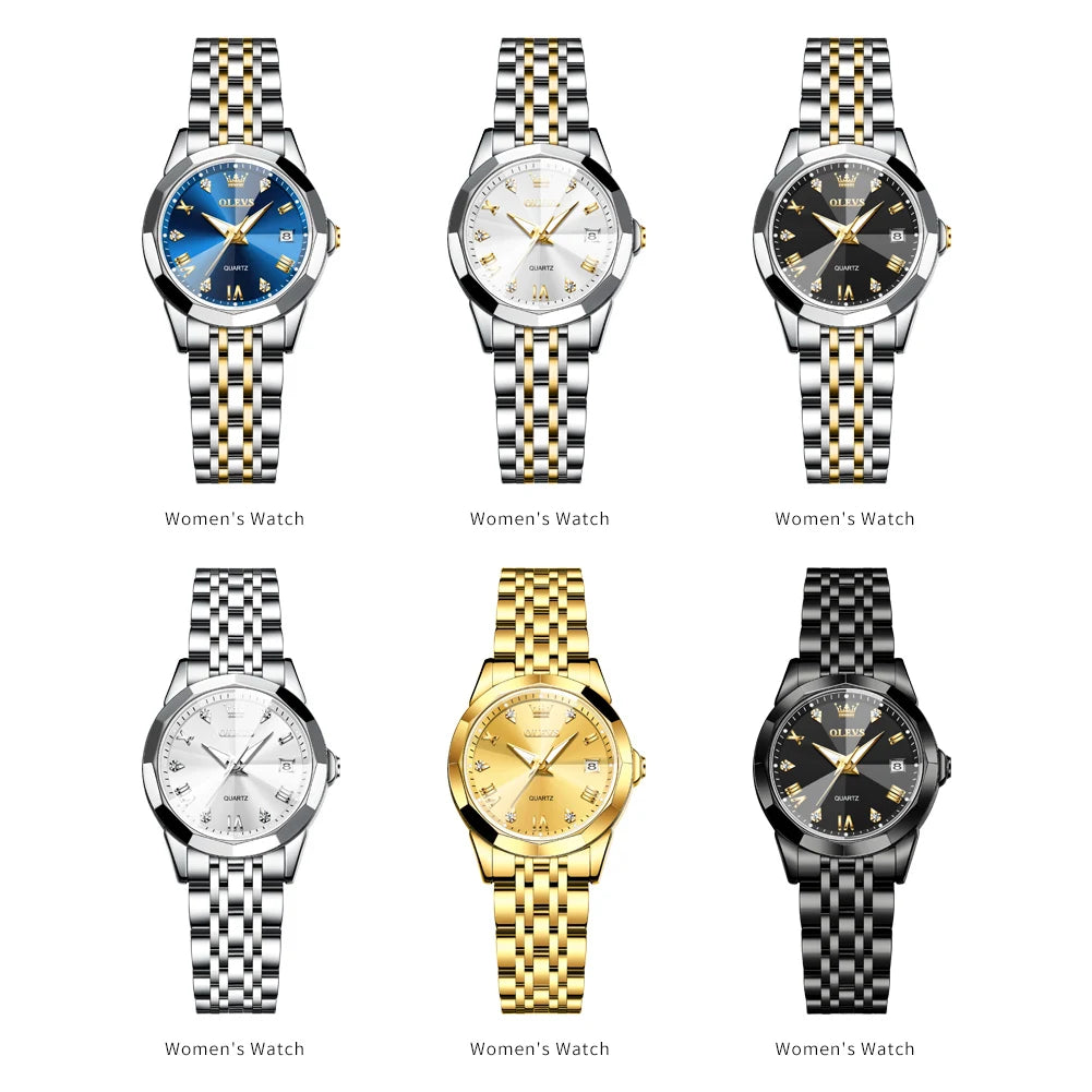 Fashion Golden Watch for Women Stainless Steel Waterproof Women's Watches Elegant Original Luxury Ladies Quartz Wristwatch watch