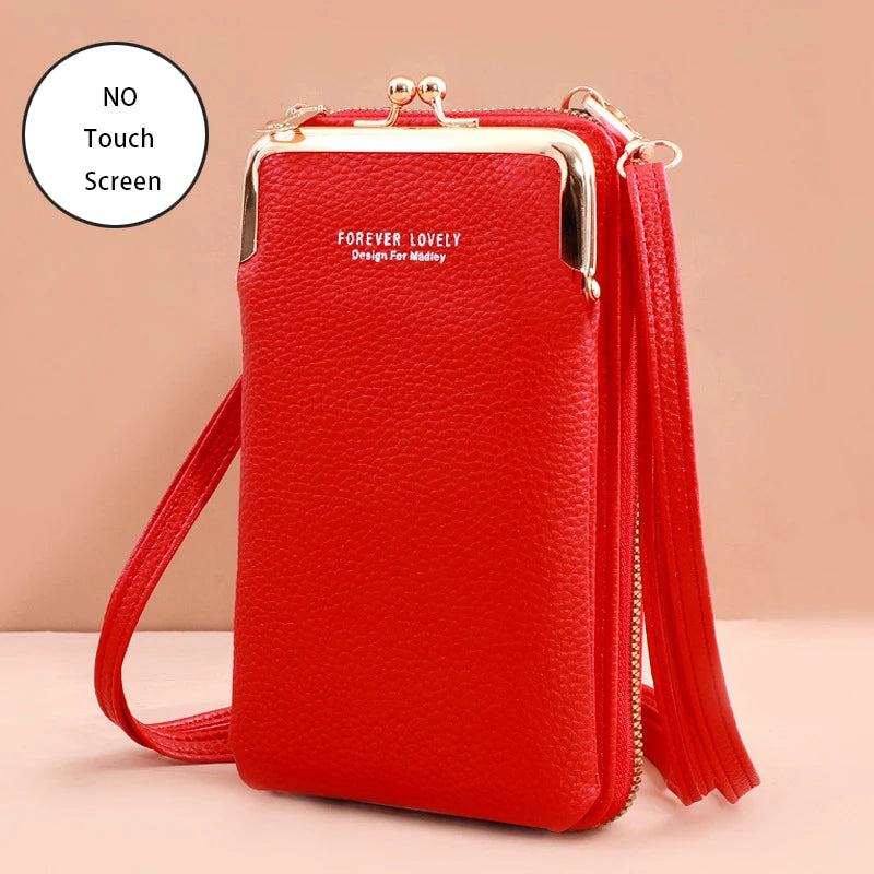 Women's Handbag Touch Screen Cell Phone Purse Shoulder Bag Female Cheap Small Wallet Soft Leather Crossbody bags