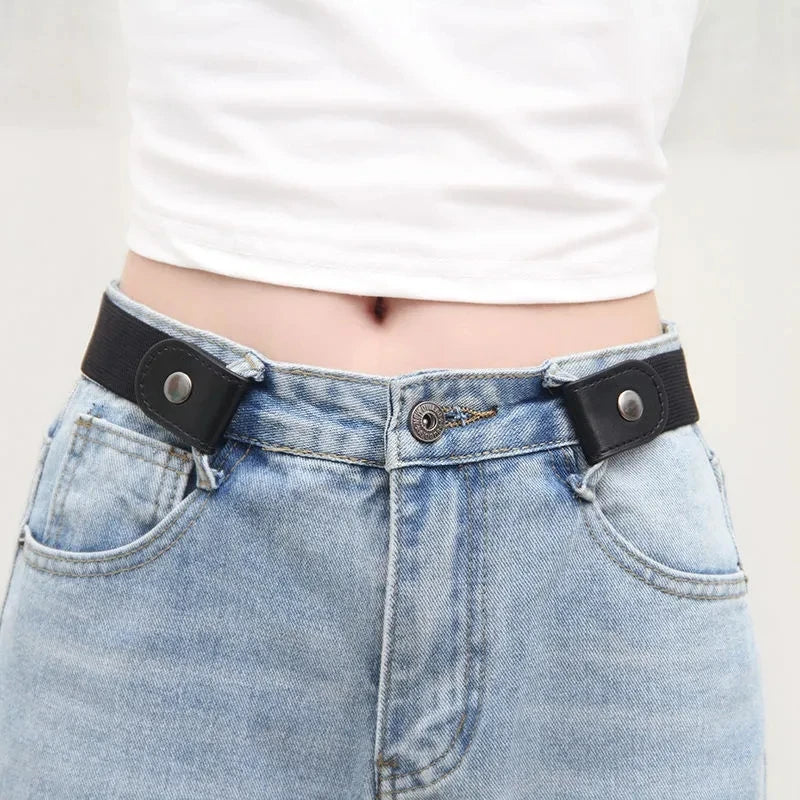 Simple And Fashionable Women'S Belt Elastic Lazy Men'S Belt Woven Invisible And Seamless Unisex Jeans Belt Length Adjustable belt