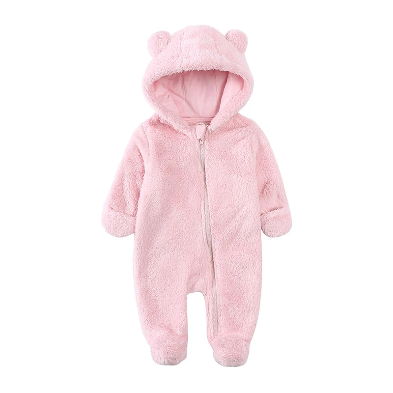 Winter Essentials Fleece Baby Clothes Romper Kids Boys Girls Pajamas Hooded Toddler Bodysuit Infant Jumpsuit Newborn Onesies infants boys