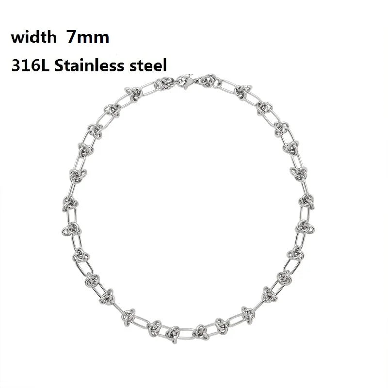 316L Stainless Steel Cuban Chain Bracelet for Men Women Figaro  Vintage Metal Viking Kpop Pulseras Emo Cute Luxury Jewelry Gift bracelete