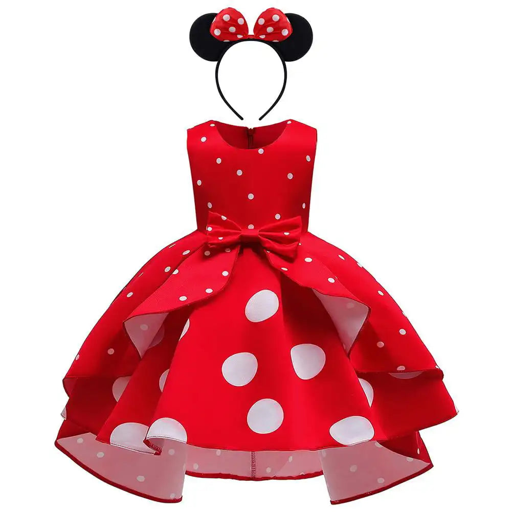 Girl Dresses Baby Girl Clothes Tutu Princess  Dress+Minnie Mouse Ear Headband Cosplay Halloween Birthday Party Fancy Costume girls dresses