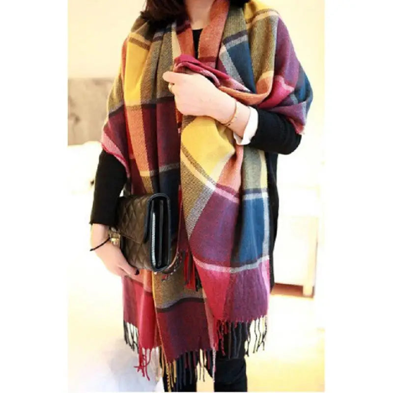 Winter Female Lattice Imitation Cashmere Scarf Autumn And Winter Thick Fashion Warm Wild Scarf Shawl scarf and shawl