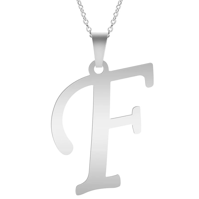 Fashion Letters A-Z Necklace for Women Men Stainless Steel High Quality English Alphabe Necklace A B C D E FGHIJKLMNOPQRSTUVWXYZ necklace